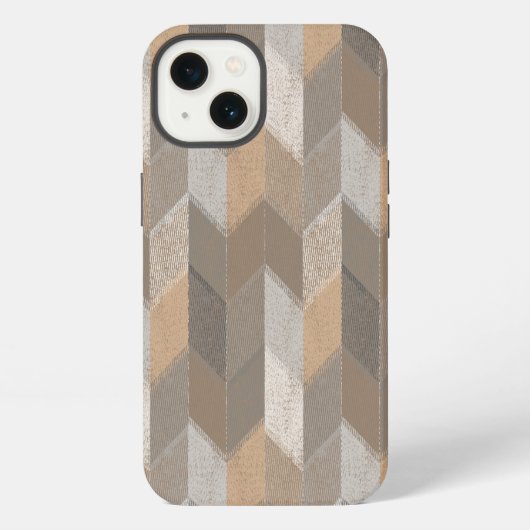 テクスチャ付き青、黄色、オリーブ山形。 iPhoneケース (裏面)