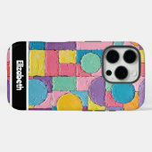 テクスチャ付き鮮やかImpastoジオメト頭が切れるリ電話 Case-Mate iPhoneケース (裏面 (横))