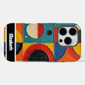 テクスチャ付き鮮やかImpastoジオメト頭が切れるリ電話 Case-Mate iPhoneケース (裏面 (横))