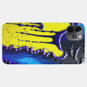 テクスチャ付き黄色の青い紫の絵を描ドリップおもしろいパターン Case-Mate iPhoneケース (裏面(横))