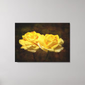 テクスチャ付き黄色ローズストレッチキャンバス印刷 キャンバスプリント (正面)