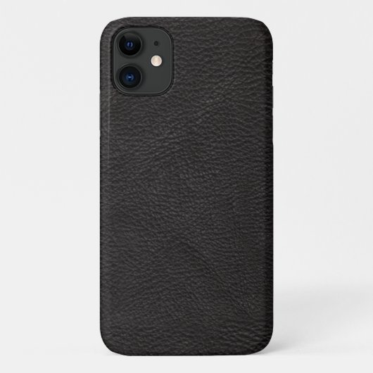 テクスチャ付き黒いレザーデザイン Case-Mate iPhoneケース (裏面)