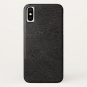 テクスチャ付き黒い革 Case-Mate iPhoneケース (裏面)