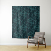 テクスチャ付き黒とターコイズ タペストリー (インサイチュ)