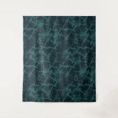 テクスチャ付き黒とターコイズ タペストリー (正面)