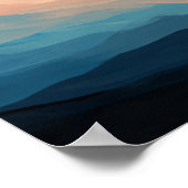 テクスチャ内の波 – ストランドビーチの風景 ポスター (角)