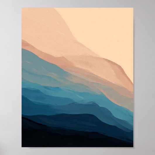 テクスチャ内の波 – ストランドビーチの風景 ポスター (正面)