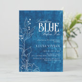 テクスチャ処理を行う前に何か青いブライダルシャワー 招待状 (スタンド正面)