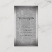 テクスチャ割れグレーの背景 |ワイングラス 名刺 (裏面)