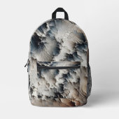 テクスチャ割れコンテンポラリー抽象芸術 プリントバックパック (正面)
