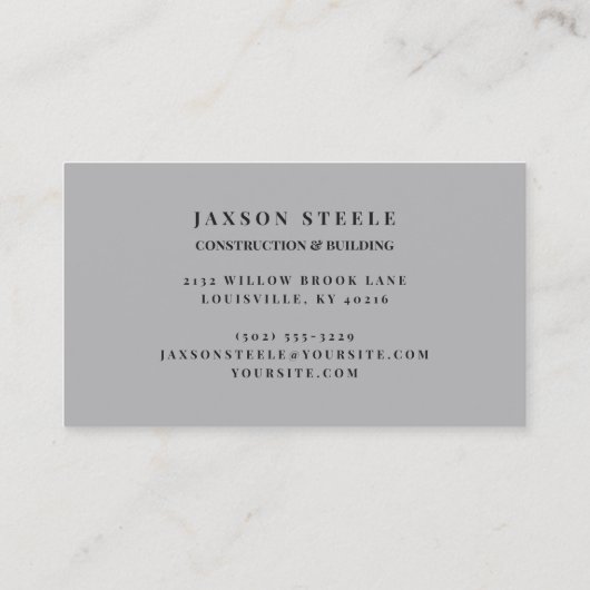 テクスチャ加工された打ち出し金属 名刺 (裏面)