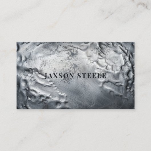 テクスチャ加工された打ち出し金属 名刺 (正面)