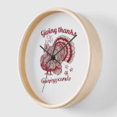 テクスチャ加工トルコスケッチリッチレッドセピア淡い色のオン 壁時計 (傾斜)