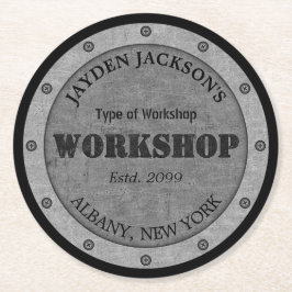 テクスチャ効果ショップショップワークショップシェッドマンケーブ ラウンドペーパーコースター