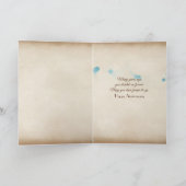 テクスチャ化された茶色の記念フローラフォント カード (内部)