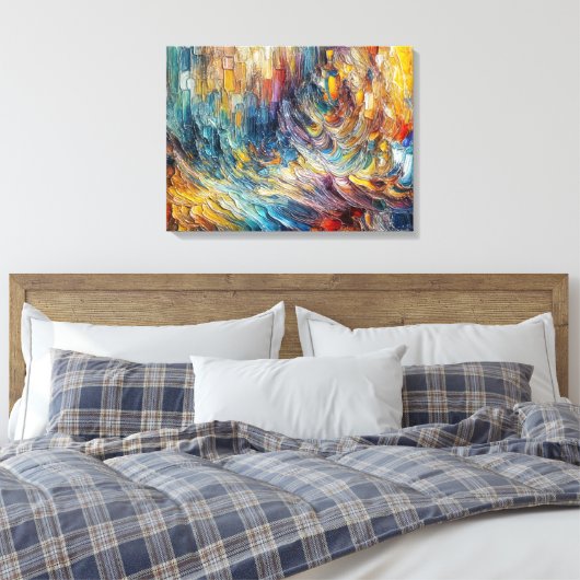 テクスチャ厚絵を描抽象芸術 キャンバスプリント (インサイチュ (寝室))