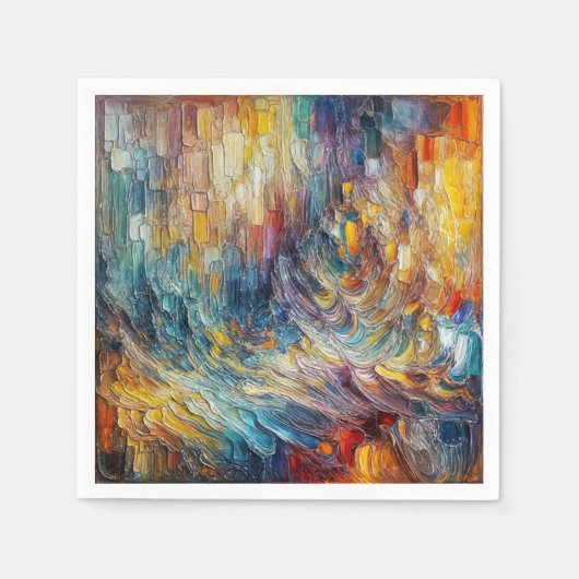 テクスチャ厚絵を描抽象芸術 スタンダードカクテルナプキン (正面)