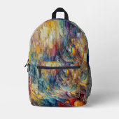 テクスチャ厚絵を描抽象芸術 プリントバックパック (正面)