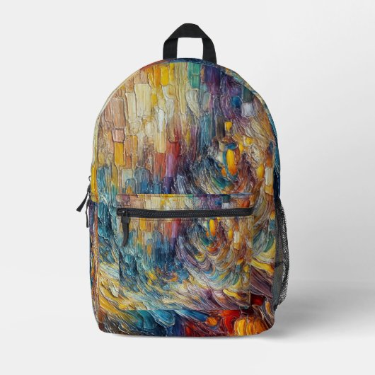 テクスチャ厚絵を描抽象芸術 プリントバックパック (正面)