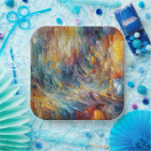 テクスチャ厚絵を描抽象芸術 ペーパープレート (パーティー)