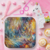 テクスチャ厚絵を描抽象芸術 ペーパープレート (パーティー)