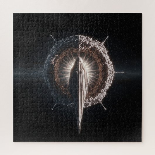 テクスチャ図形(深いの暗い外部空間) ジグソーパズル (縦)