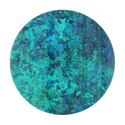 テクスチャ大理石の青とターコイズ自然 カッティングボード (正面)