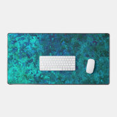 テクスチャ大理石の青とターコイズ自然 デスクマット (キーボード&マウス)