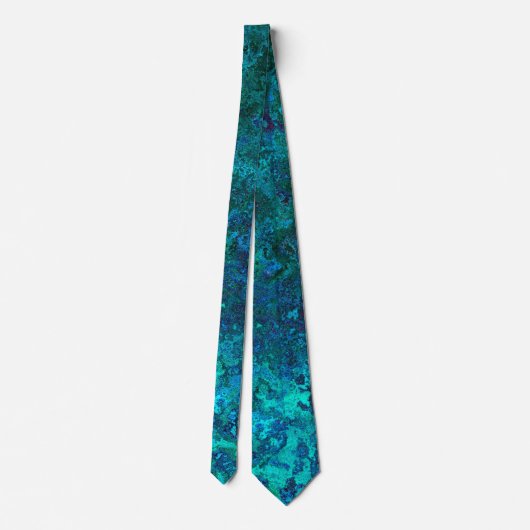 テクスチャ大理石の青とターコイズ自然 ネクタイ (裏面)