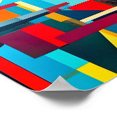 テクスチャ抽象芸術の幾何形状 ポスター (角)