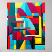 テクスチャ抽象芸術の幾何形状 ポスター (正面)