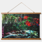 テクスチャ抽象芸術木材トップウォールタペストリー、暗 吊り下げ型タペストリー (正面)