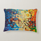 テクスチャ抽象芸術構造カラフル アクセントクッション (裏面)