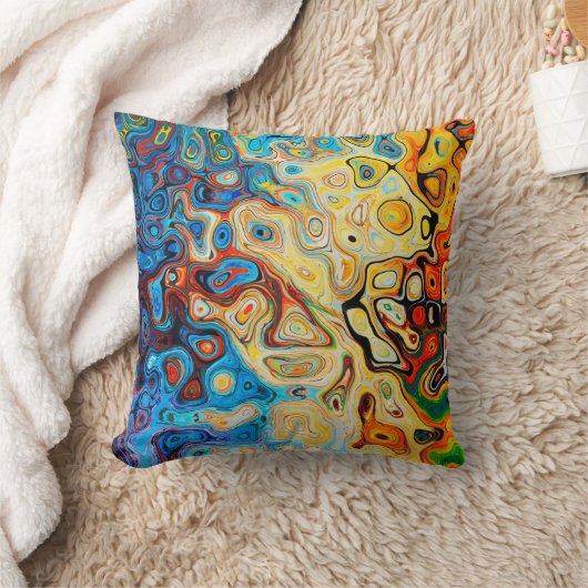 テクスチャ抽象芸術構造カラフル クッション (ブランケット)