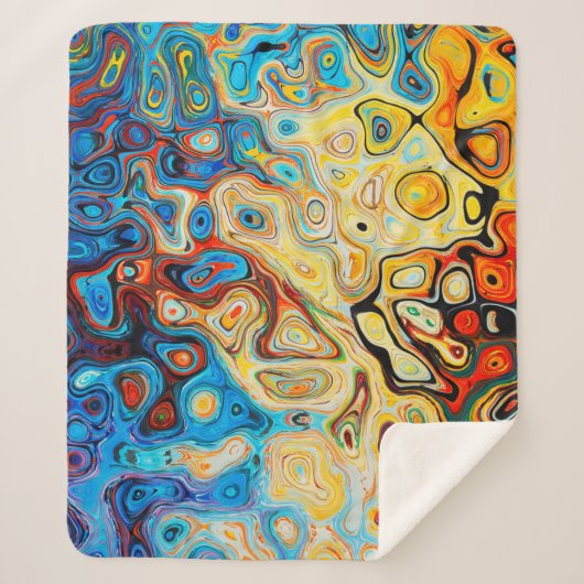 テクスチャ抽象芸術構造カラフル シェルパブランケット (正面)
