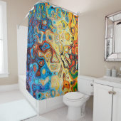 テクスチャ抽象芸術構造カラフル シャワーカーテン (インサイチュ)