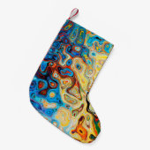 テクスチャ抽象芸術構造カラフル スモールクリスマスストッキング (正面 (吊り時))