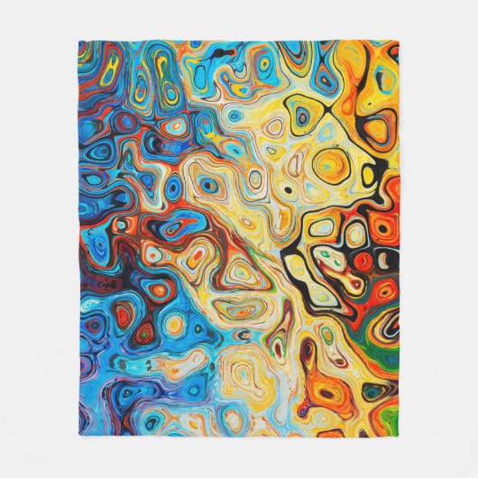 テクスチャ抽象芸術構造カラフル フリースブランケット (正面)