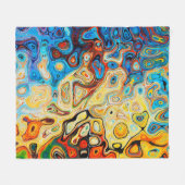 テクスチャ抽象芸術構造カラフル フリースブランケット (正面(横))