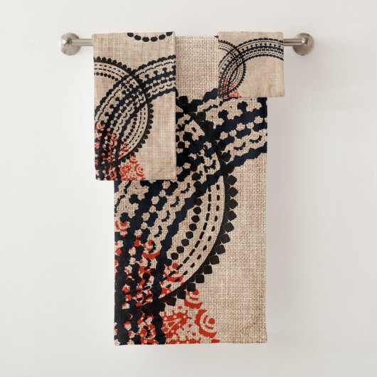 テクスチャ最小化図形パターン バスタオルセット (インサイチュ)