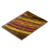 テクスチャ波抽象芸術デコールゴールデンフォイルグリッター ノートブック (左側)