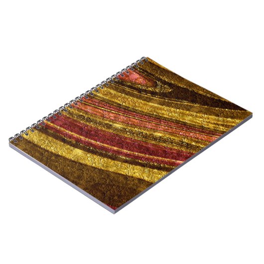 テクスチャ波抽象芸術デコールゴールデンフォイルグリッター ノートブック (左側)