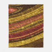 テクスチャ波抽象芸術デコールゴールデンフォイルグリッター フリースブランケット (正面)