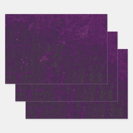 テクスチャ深い紫の素朴ヴィンテージグランジ ラッピングペーパーシート (セット)