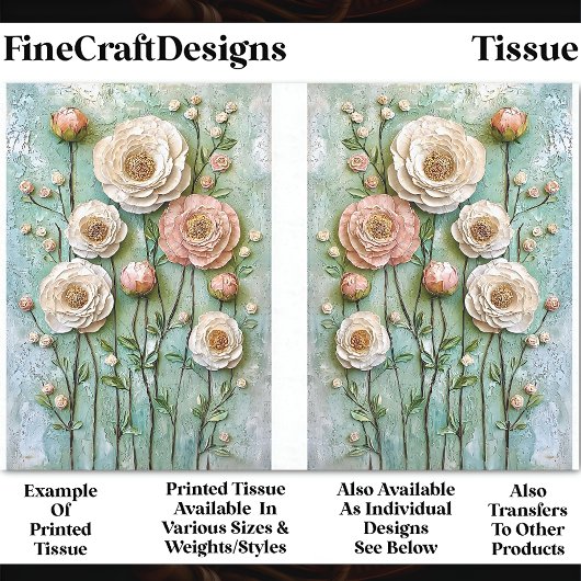 テクスチャ牡丹、コテージガーデンCV9LRデコページ 薄葉紙