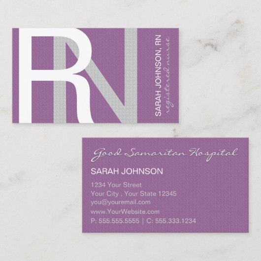 テクスチャ登録済みナースの背景色の選択 名刺 (正面/裏面)