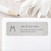 テクスチャ竹紙1モノグラム住所 シール (インサイチュ)