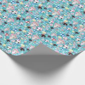 テクスチャ笑いスカル ラッピングペーパー (角)