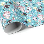 テクスチャ笑いスカル ラッピングペーパー (ロールコーナー)