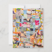 テクスチャ紙ハートコラージュのグリーティングカード カード (正面)